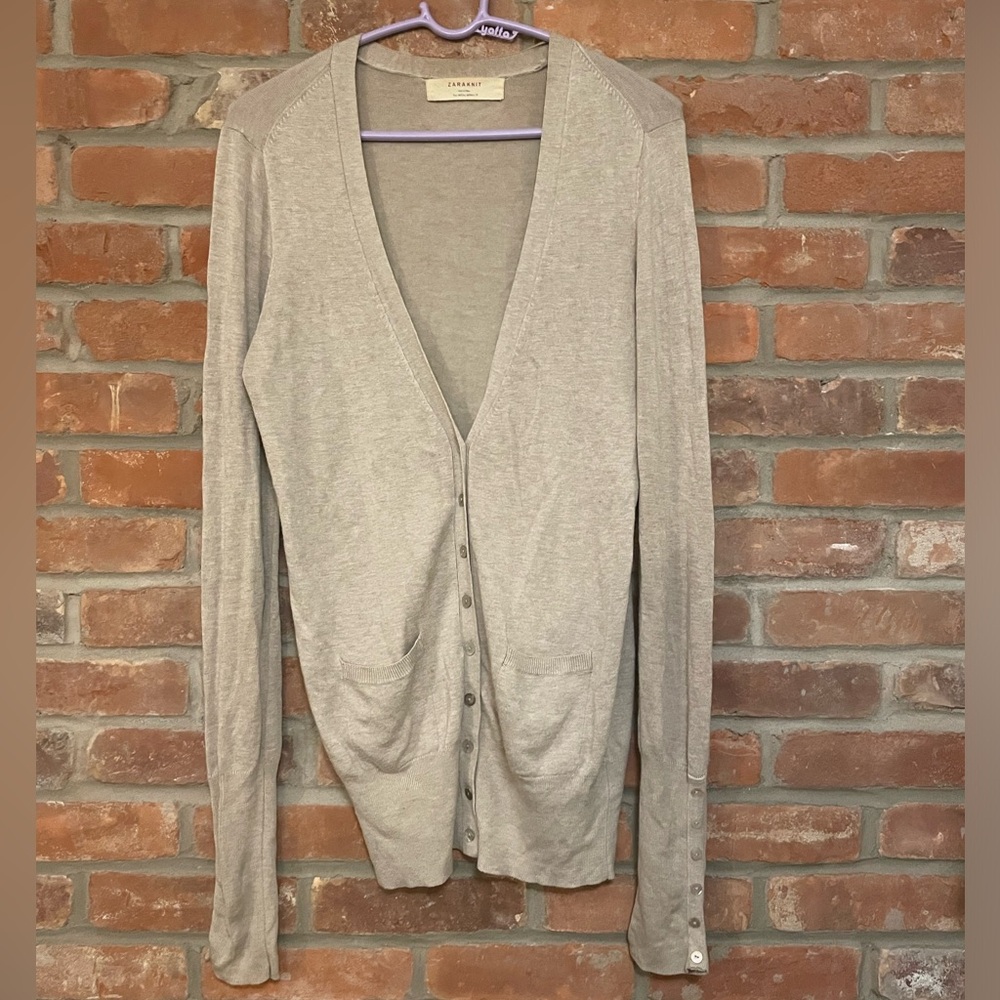 Zara Long Cardigan with Button Detailing